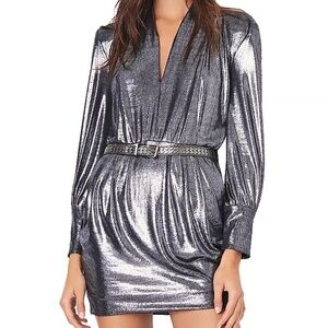 BA&SH “Miss Metallic” Mini Dress| Size Large (US 8) | NWT